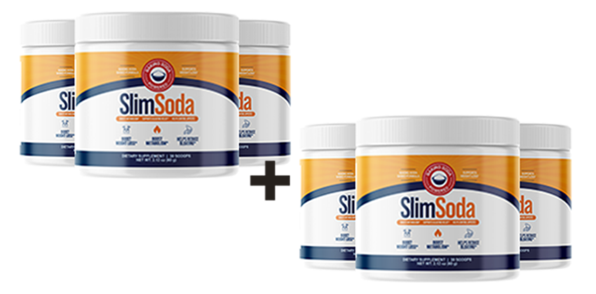 SlimSoda powder Buy 3 Get 3 Free bundle — six jars, lowest price ever